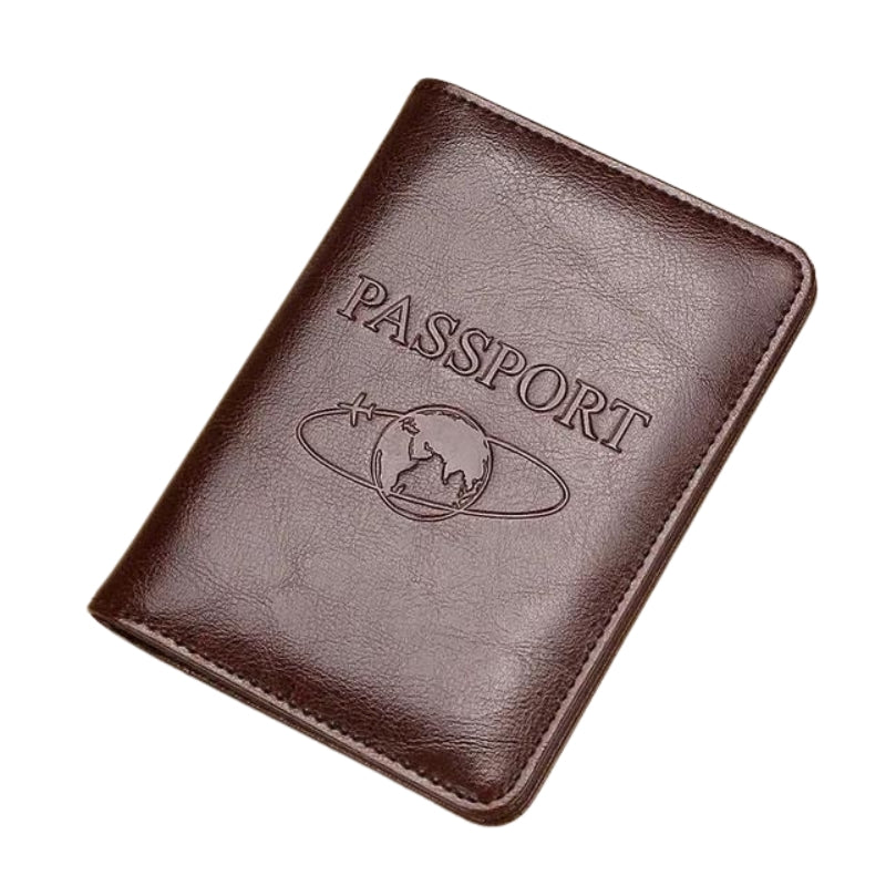 étui passeport homme - Marron