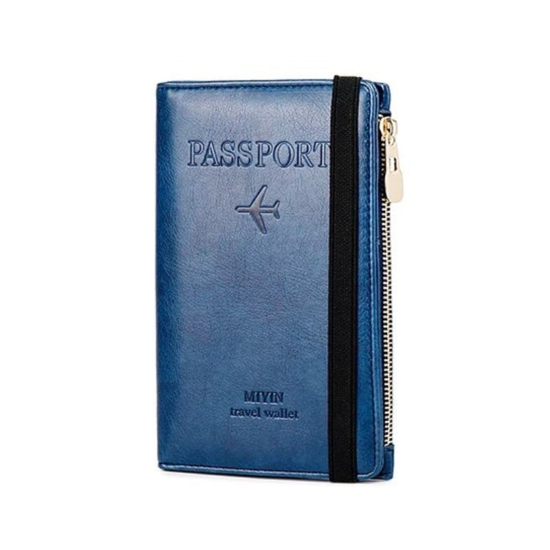 protège passeport cuir luxe - Bleu Marine