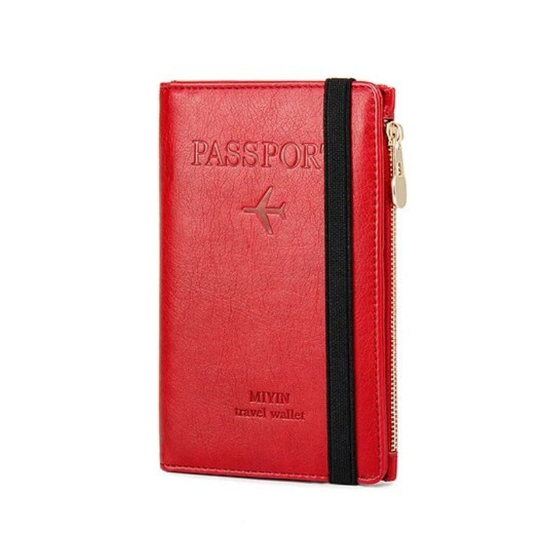 porte passeport cuir homme - Rouge