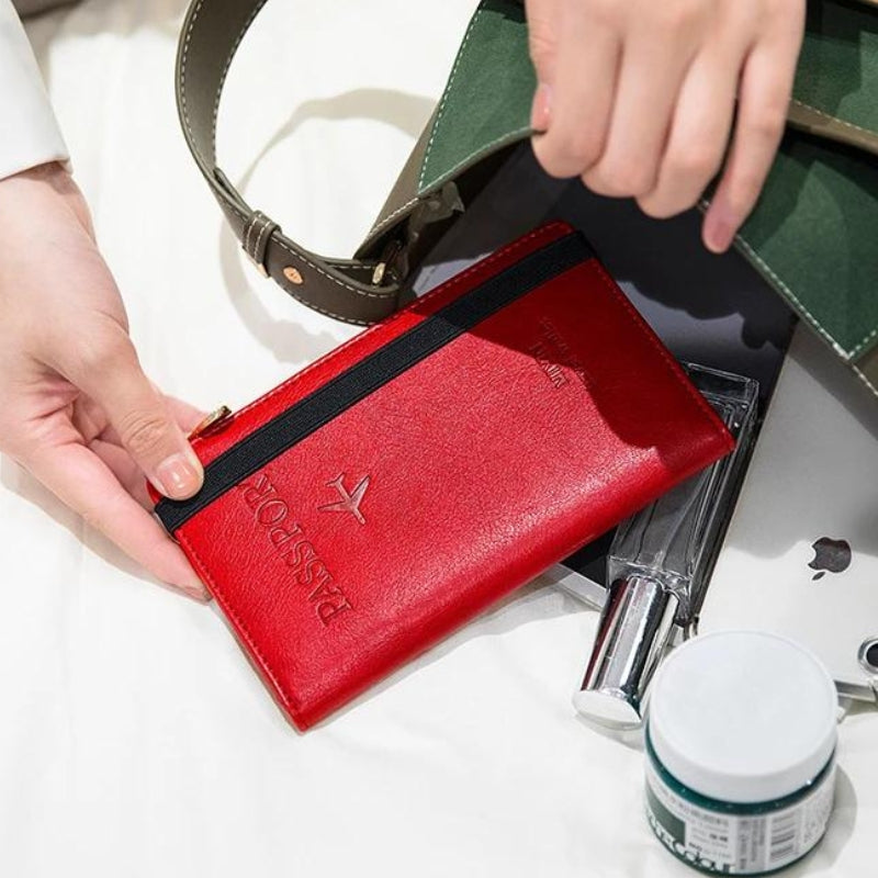 etui passeport cuir rouge - Noir - Marron Foncé - Marron Clair - Rose - Rouge - Gris - Bleu Marine - Turquoise
