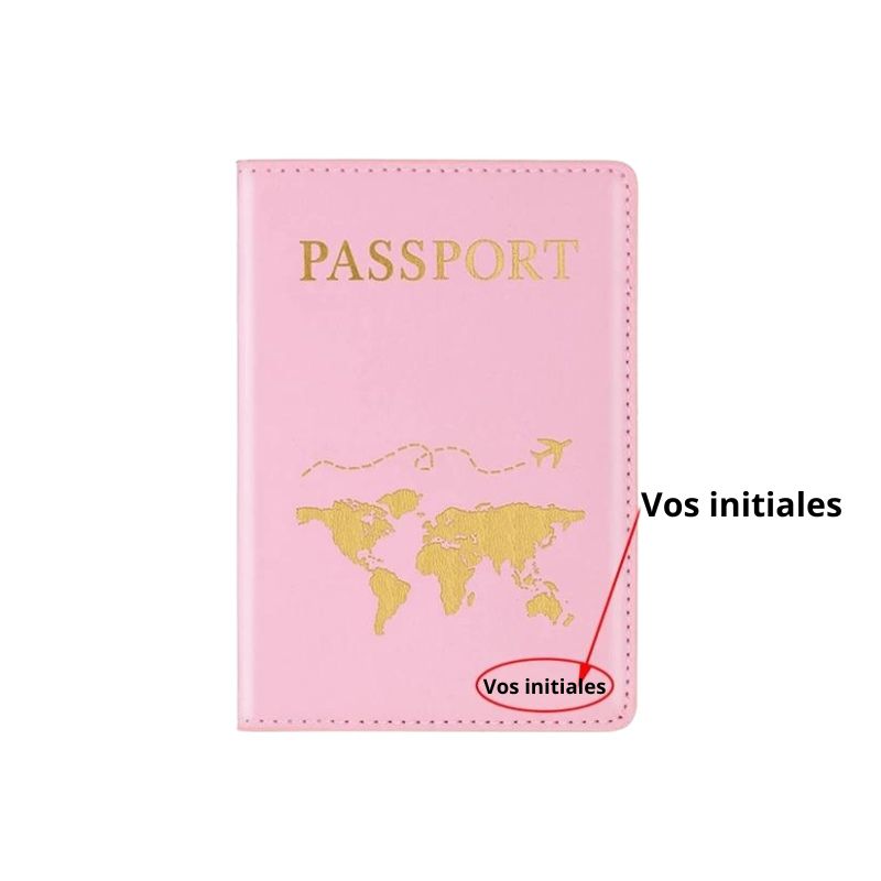 étui pour passeport personnalisable - Rose