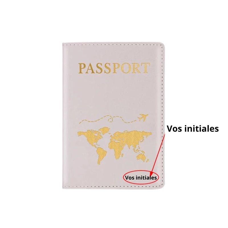 protege passeport personnalisé - Gris