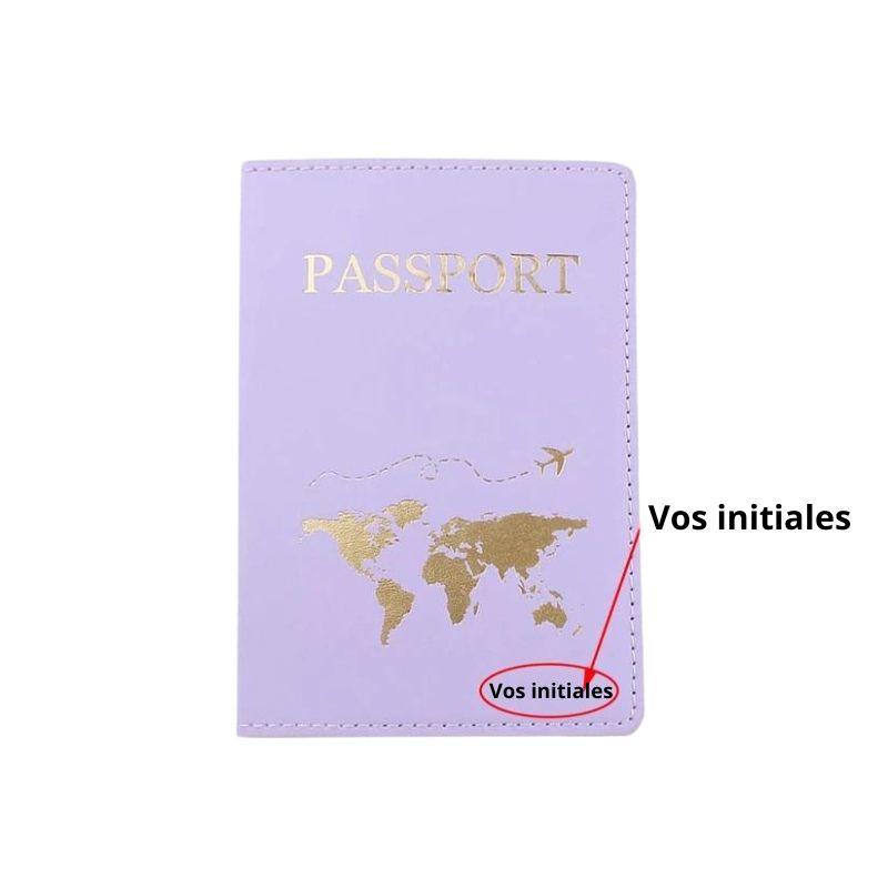etui passeport cuir - Violet