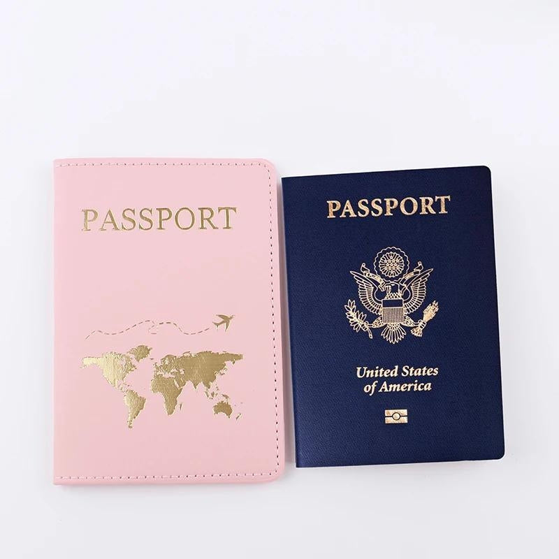 couverture passeport personnalisé - Noir - Rose - Blanc - Gris - Bleu - Violet - Marron - Vert