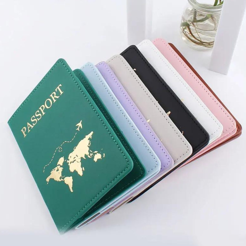 etui passeport personnalisé - Noir - Rose - Blanc - Gris - Bleu - Violet - Marron - Vert