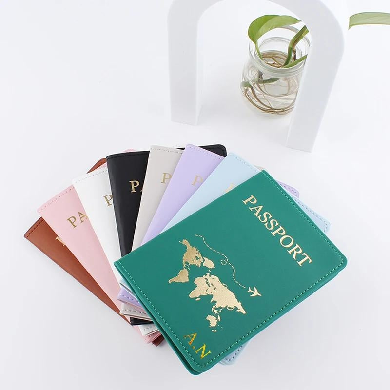 porte passeport homme personnalisé - Noir - Rose - Blanc - Gris - Bleu - Violet - Marron - Vert