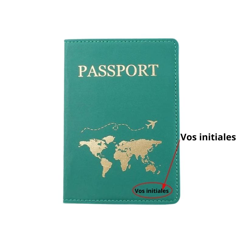 protege passeport personnalisé famille - Vert