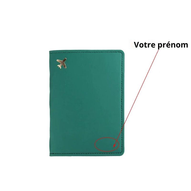 etui passeport a personnaliser - Vert