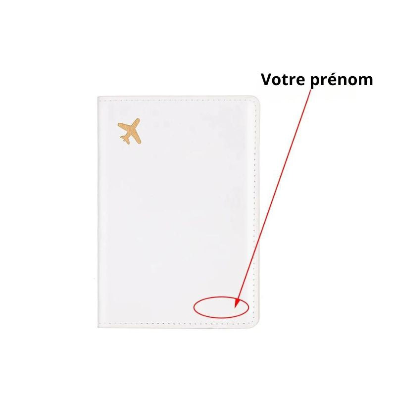 porte passeport personnalisé - Blanc
