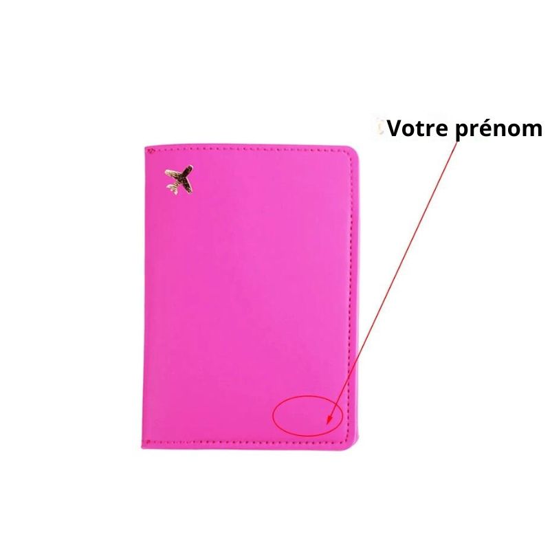 couverture passeport personnalisé - Fushia