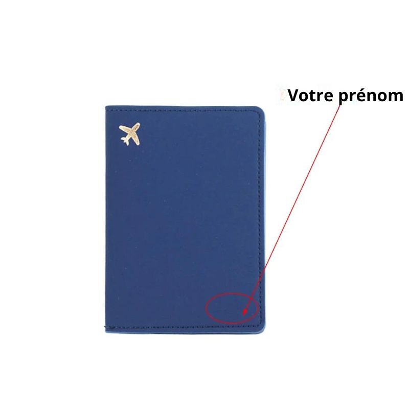 protege passeport personnalisé famille - Bleu