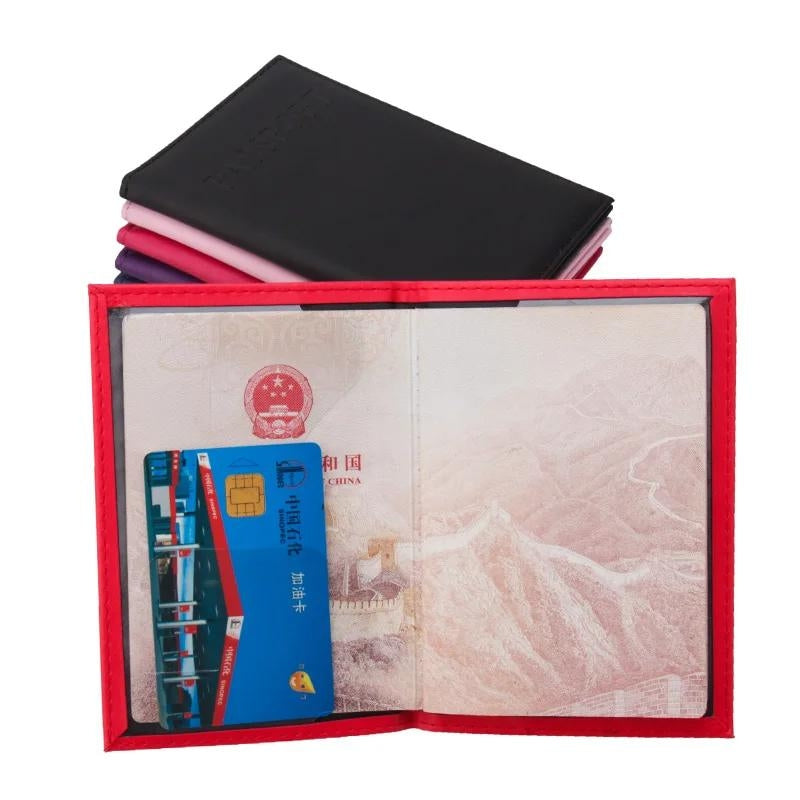 protege passeport avion - Marron - Rouge - Violet - Vert Clair - Noir - Bleu Ciel - Vert Foncé - Rose - Orange - Bleu Marine