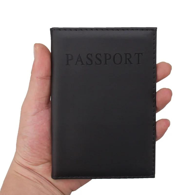 etui protection passeport - Marron - Rouge - Violet - Vert Clair - Noir - Bleu Ciel - Vert Foncé - Rose - Orange - Bleu Marine