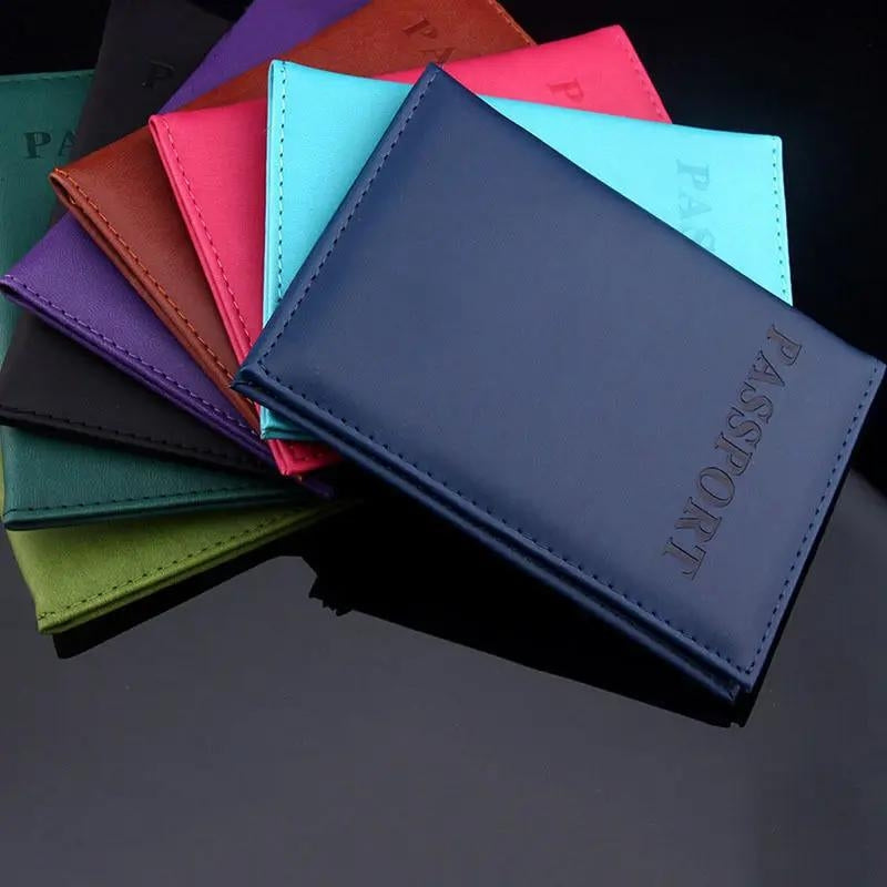 protège passeport - Marron - Rouge - Violet - Vert Clair - Noir - Bleu Ciel - Vert Foncé - Rose - Orange - Bleu Marine