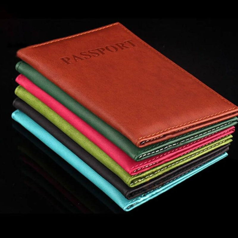 etui passeport de luxe - Marron - Rouge - Violet - Vert Clair - Noir - Bleu Ciel - Vert Foncé - Rose - Orange - Bleu Marine
