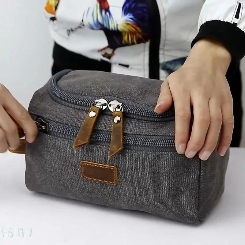 grande trousse de toilette homme - Bleu - Noir - Gris - Marron
