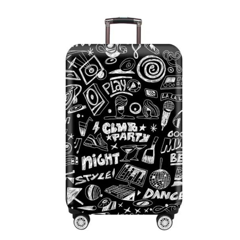 protection valise enfant - Noir Motif Boom Party