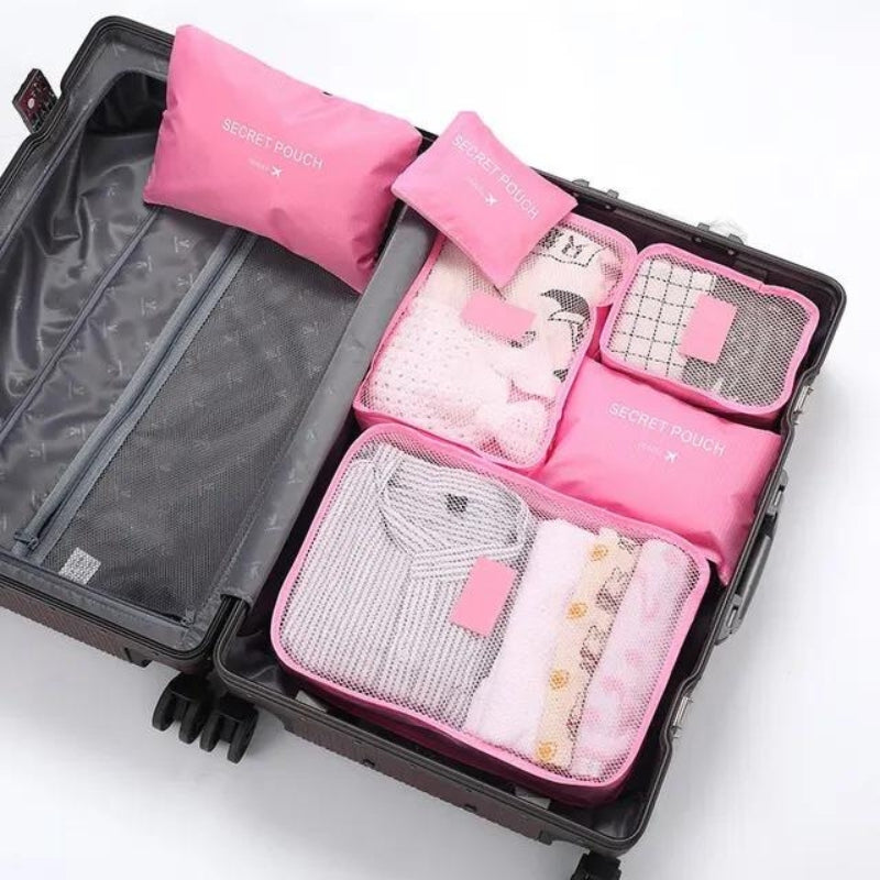 organisateur valise cabine - Rose