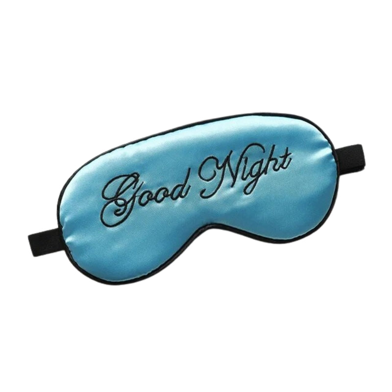 masque de nuit en soie voyage - Bleu Ciel