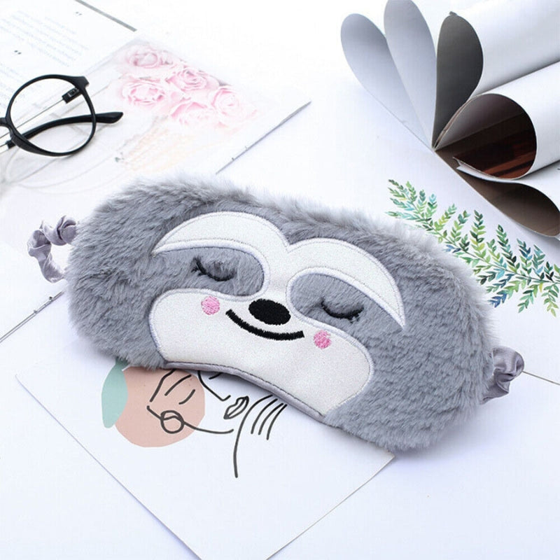 Masque De Nuit Mignon gros plan motif animal - Gris