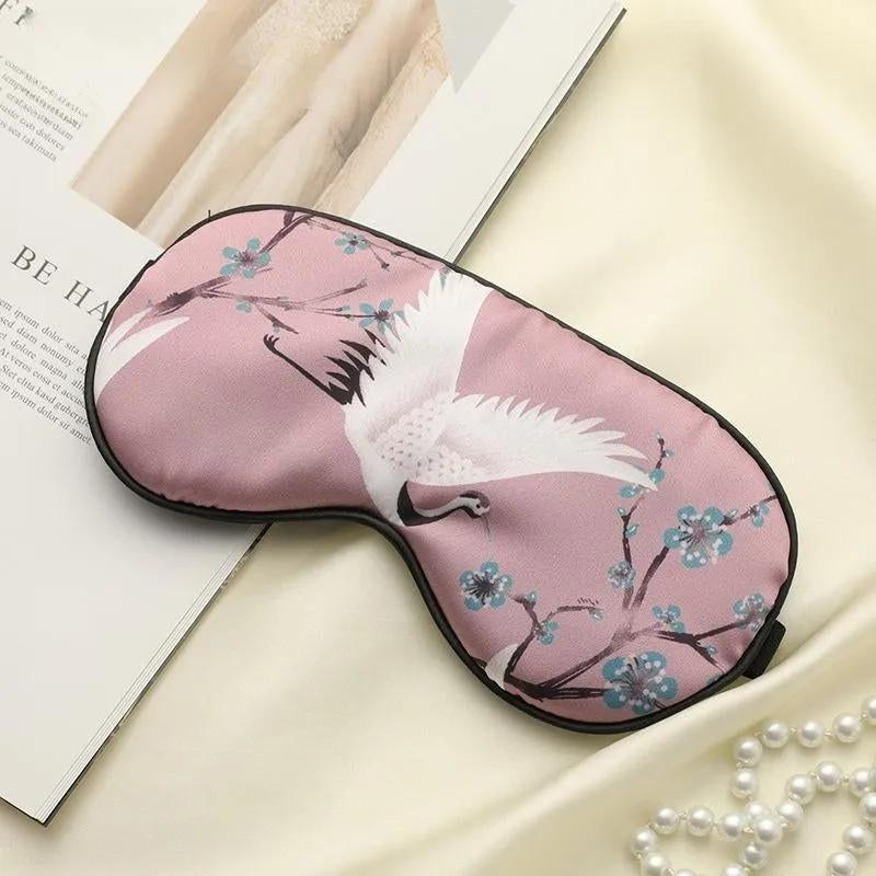 masque en soie pour femme - Bleu - Rose