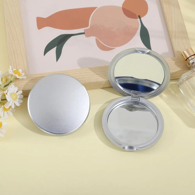 miroir maquillage de poche - Jaune - Noir - Blanc - Violet - Rose - Rose Fushia - Orange - Vert - Bleu - Beige