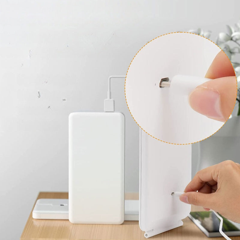 miroir led rechargeable - Blanc - Rose