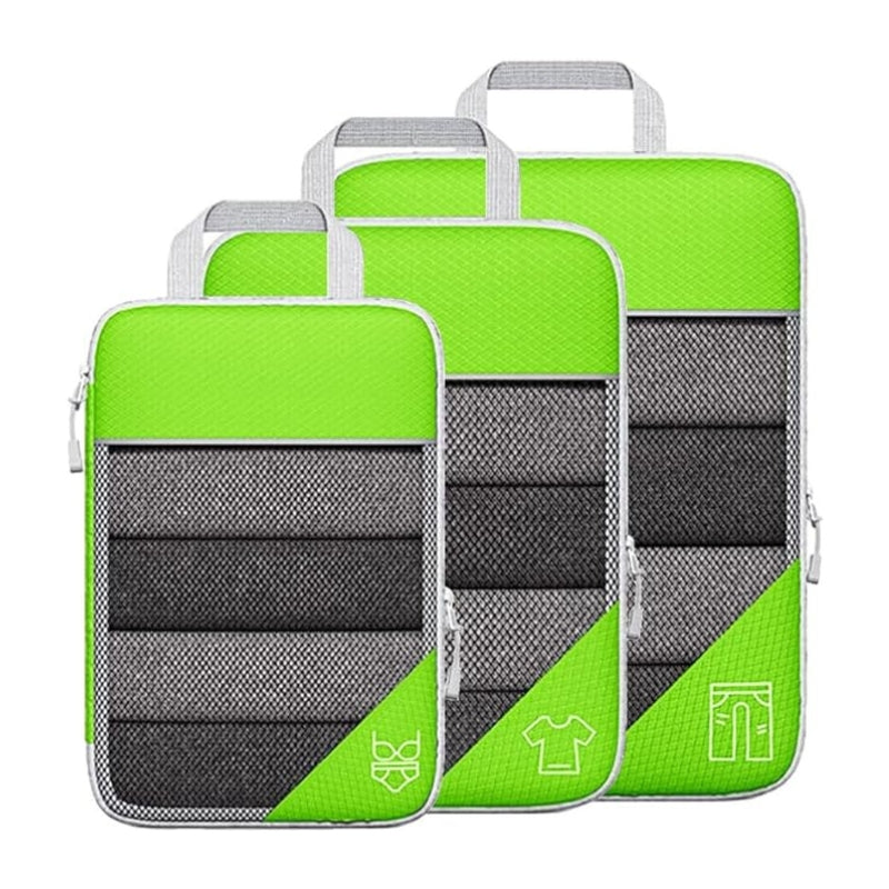 Organisateur De Valise Compressible - Vert - Trois Pièces