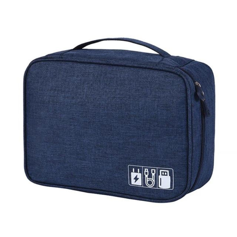 sacoche organisateur de cable usb voyage - Bleu Marine