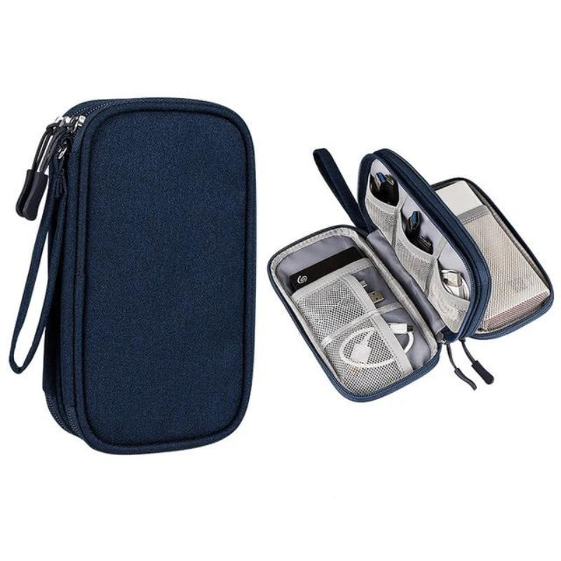 pochette rangement cables - Gris - Bleu - Noir - Rose