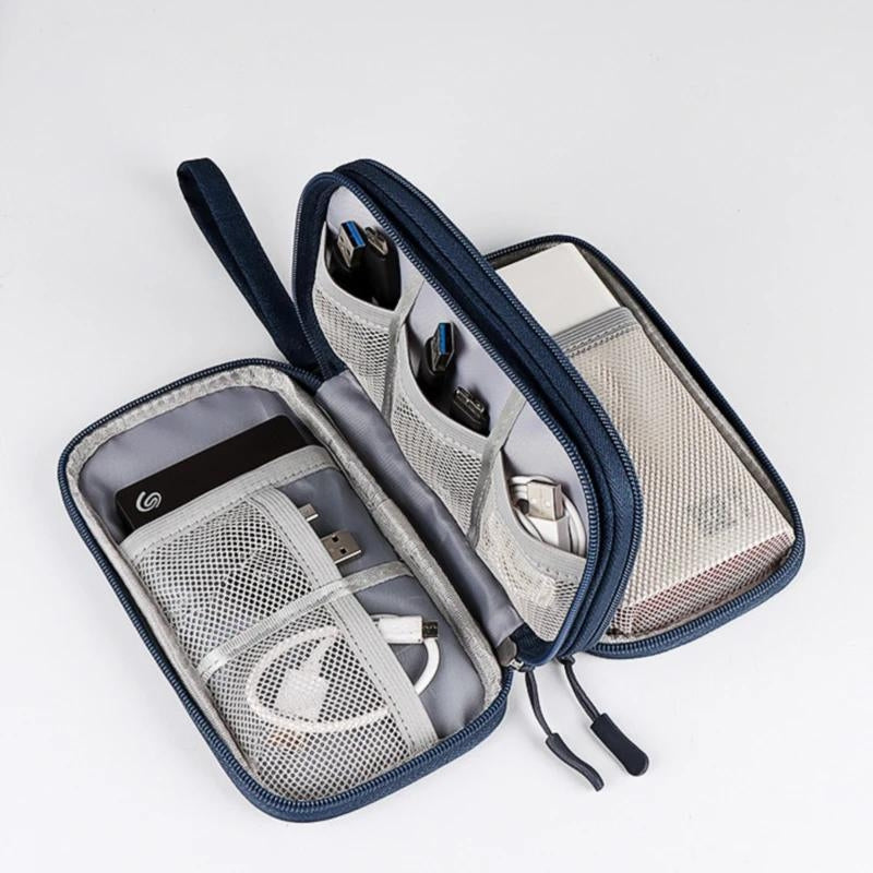 pochette range cable - Gris - Bleu - Noir - Rose