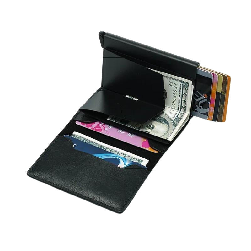 porte carte bancaire anti rfid - Noir Texturé - Noir - Marron Clair - Marron Foncé - Marron Foncé Texturé - Orange - Rose