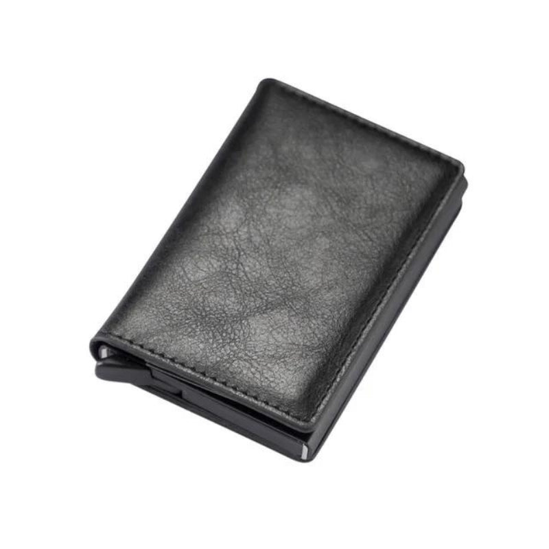 porte carte anti rfid homme - Noir Texturé