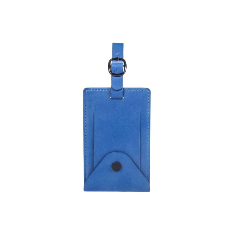 porte etiquette valise cuir - Bleu