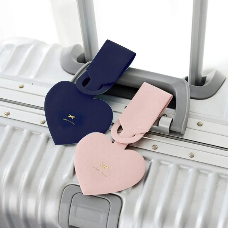 porte etiquette bagage en cuir - Jaune - Rouge - Noir - Rose - Bleu - Vert