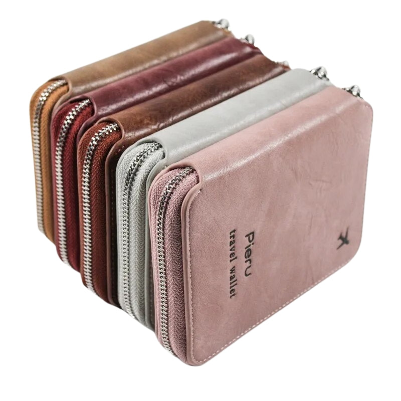 portefeuille pour femme anti RFID - Rose - Noir - Gris - Marron Foncé - Rouge - Marron Clair