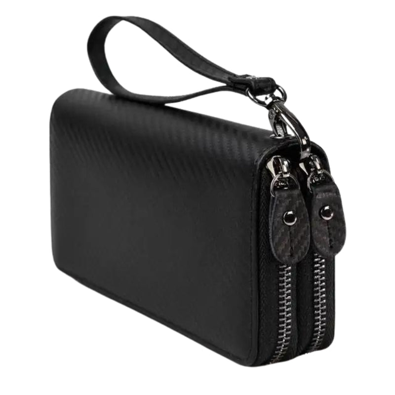 portefeuille cuir homme vintage - Noir Texturé