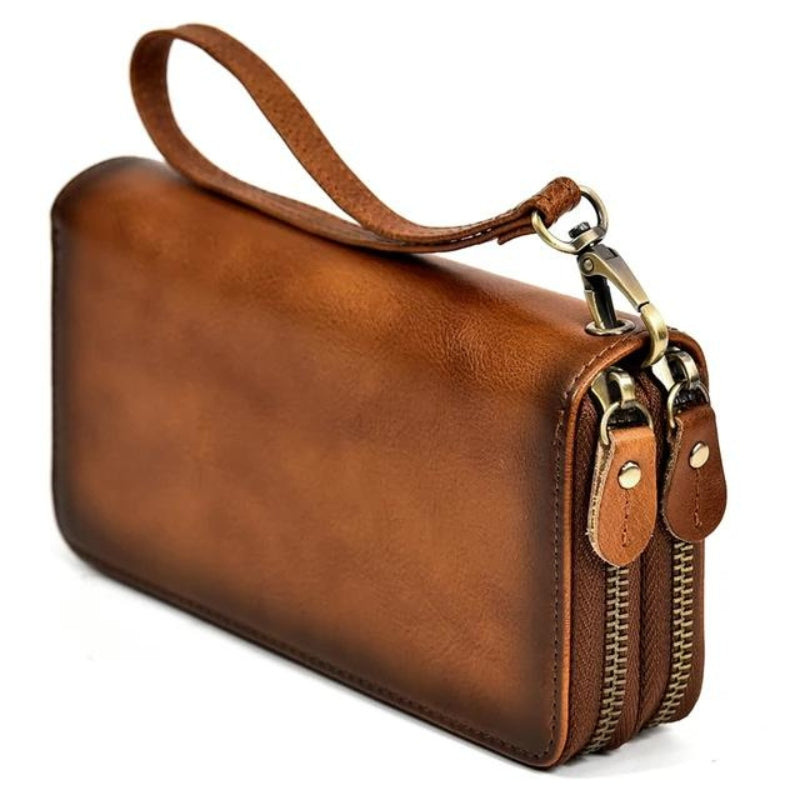 portefeuille de voyage homme cuir - Marron Caramel
