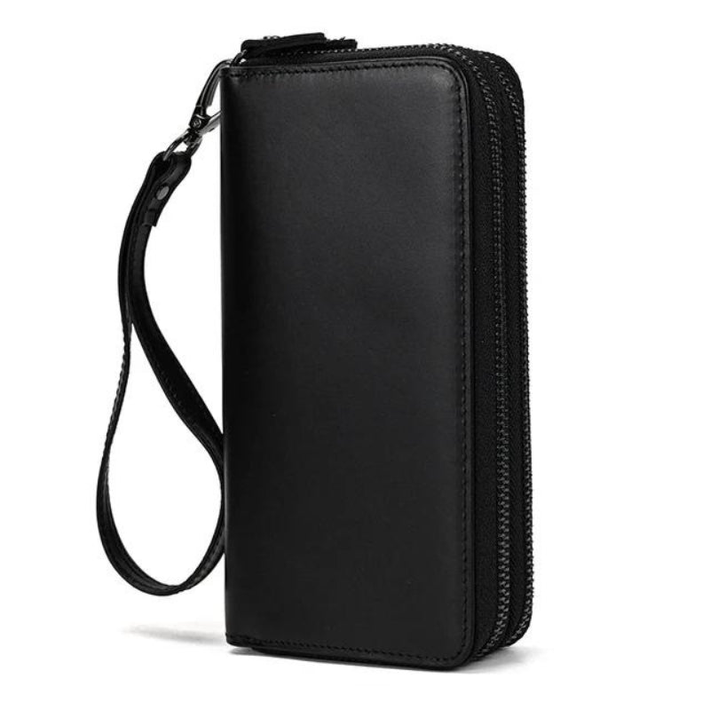 portefeuille en cuir noir homme - Noir