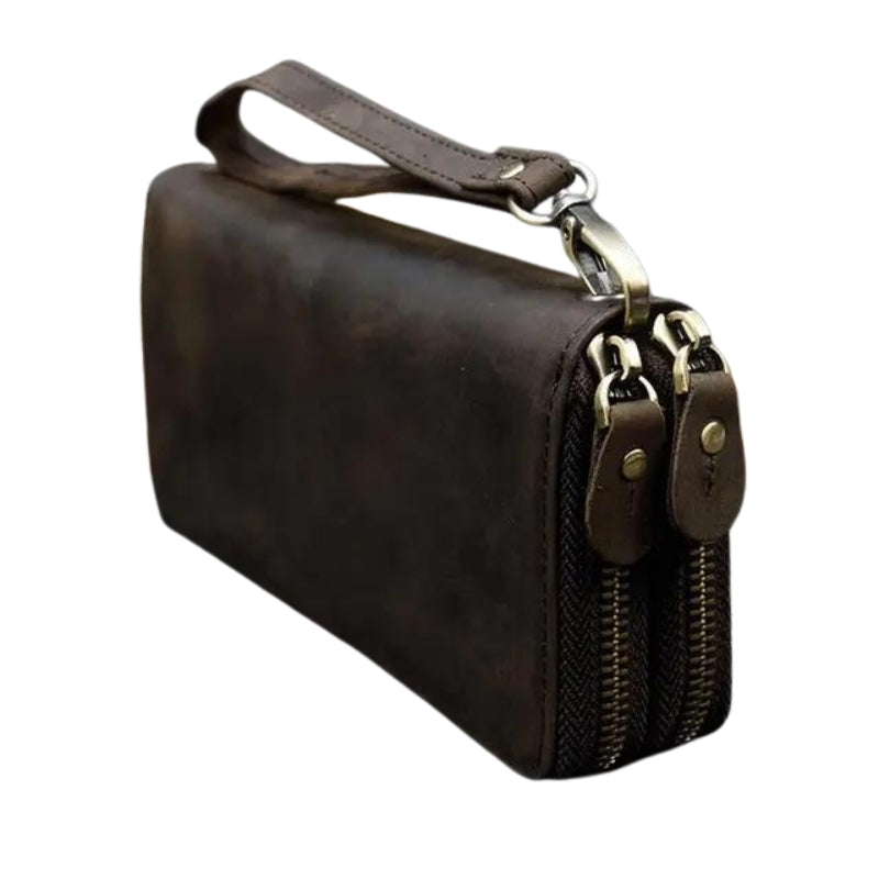 grand portefeuille en cuir homme - Marron