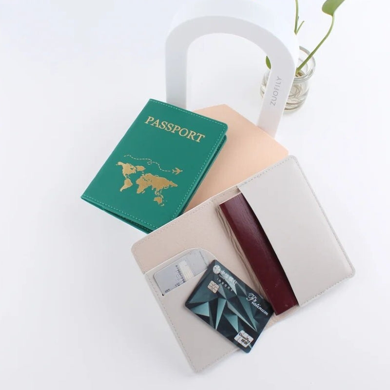etui de passeport - Vert - Noir - Blanc - Gris - Rose - Marron - Bleu - Violet