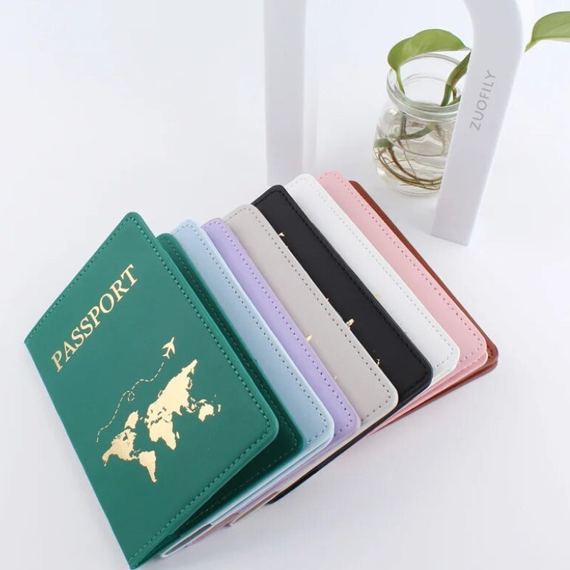protège passeport cuir femme - Vert - Noir - Blanc - Gris - Rose - Marron - Bleu - Violet