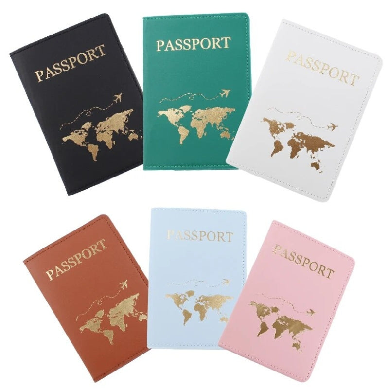 protège passeport cuir - Vert - Noir - Blanc - Gris - Rose - Marron - Bleu - Violet