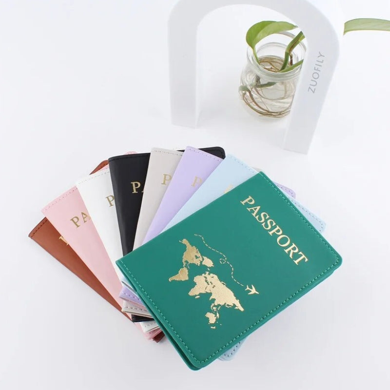 pochette de protection pour passeport - Vert - Noir - Blanc - Gris - Rose - Marron - Bleu - Violet