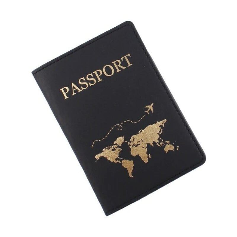 etui passeport cuir - Noir