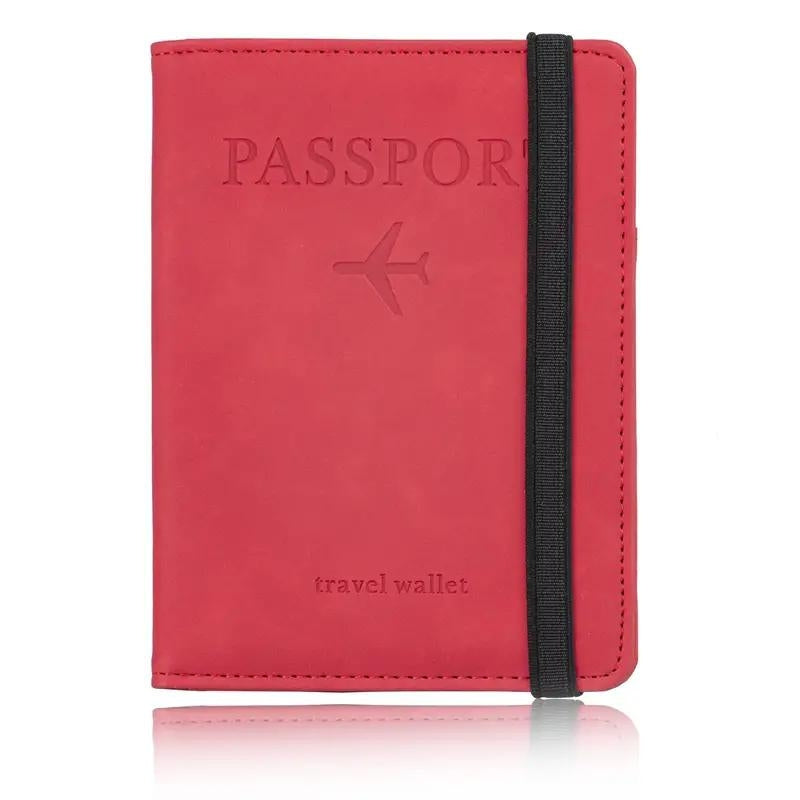 etui passeport cuir - Rouge