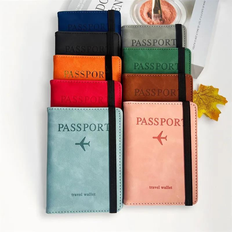 etui passeport pour femme - Noir - Gris - Bleu - Bleu Ciel - Rouge - Rose - Vert - Marron