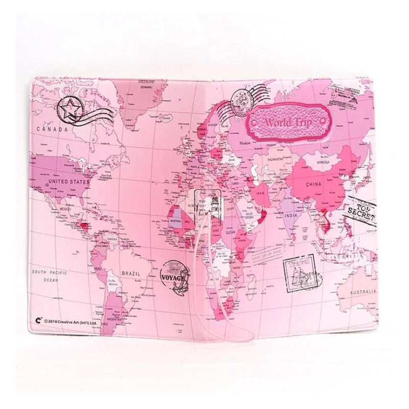 protège passeport luxe - Map Monde Couleur Marron - Map Monde Couleur Marron Foncé - Map Monde Couleur Bleu Ciel - Map Monde Couleur Bleu Clair - Map Monde Couleur Bleu - Map Monde Couleur Rose