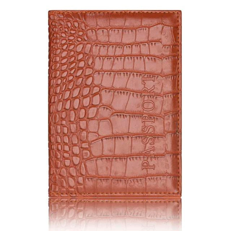 etui passeport luxe - Marron