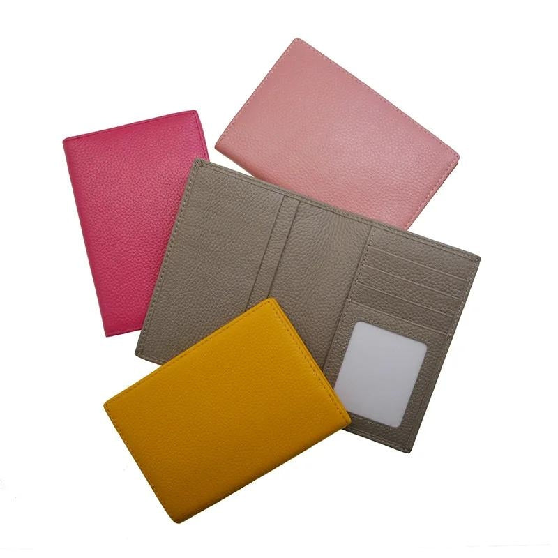 protège passeport cuir luxe - Fushia - Noir - Bleu - Gris - Vert - Rose - Rouge - Jaune